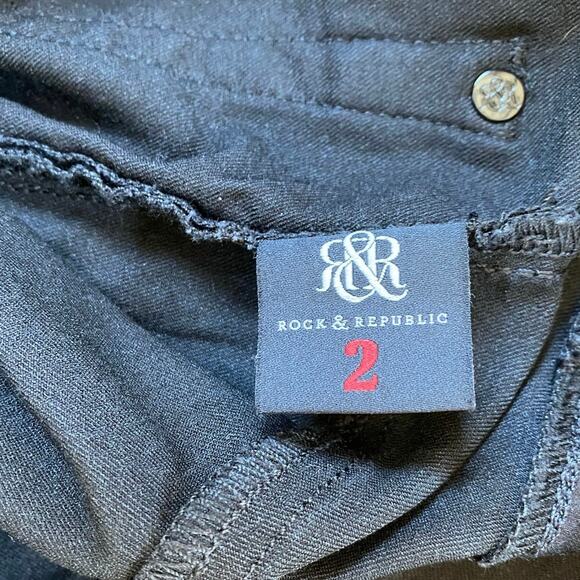 Rock & Republic Fever Denim RX Black Python Venomous Jeggings -2L - Picture 9 of 12